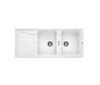 Zlewozmywak Blanco Sona 8 S Silgranit biały zlew wpuszczany w blat dwukomorowy odwracalny nowoczesna oryginalna forma