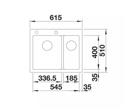 Zlewozmywak Blanco Pleon 6 Split Silgranit antracyt zlew wpuszczany w blat jednokomorowy z odpływem InFino o ponadczasowym eleganckim kształcie