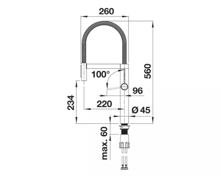 Bateria kuchenna Blanco Culina-S II czarny mat bateria z praktyczną wyciąganą wylewką elegancki design minimalistyczne wykończenie