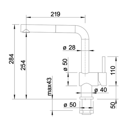 Bateria kuchenna Blanco Linus-S-F czarny mat minimalistyczne wzornictwo bateria przystosowana do montażu przy oknie wyciągana wylewka