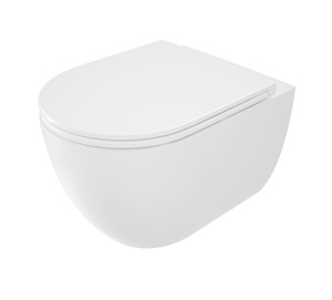 Miska WC wisząca ceramiczna Deante Round biała miska bezkołnierzowa ułatwiająca utrzymanie czystości i higieny deska wolnoopadająca