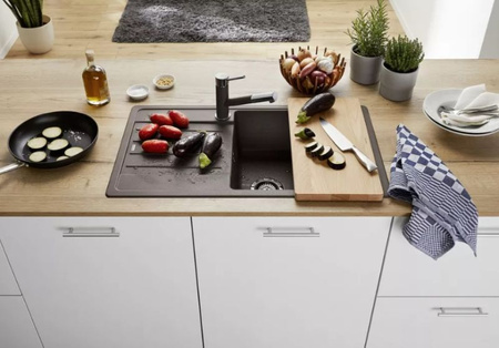 Zlewozmywak Blanco Legra XL 6 S Silgranit delikatny biały zlew wpuszczany w blat jednokomorowy odwracalny klasyczny kształt połączony z nowoczesną funkcjonalnością