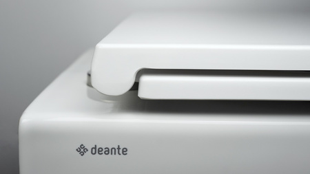 Miska WC wisząca ceramiczna Deante Jasmin biała miska bezkołnierzowa ułatwiająca utrzymanie czystości i higieny deska wolnoopadająca