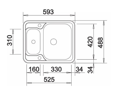 Zlewozmywak Blanco Lantos 6-IF stal szczotkowana zlew 1,5-komorowy odwracalny montowany na równi z blatem korek automatyczny prosta forma