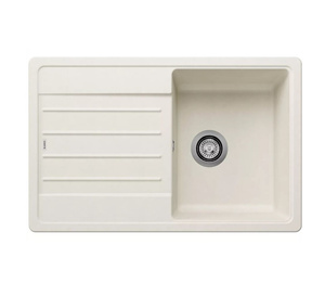 Zlewozmywak Blanco Legra 45 S Silgranit delikatny biały zlew wpuszczany w blat jednokomorowy odwracalny klasyczny kształt połączony z nowoczesną funkcjonalnością