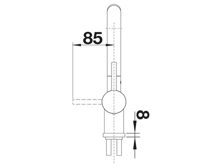 Bateria kuchenna Blanco Linus-S satin platinum bateria z praktyczną wyciąganą wylewką elegancki design minimalistyczne wykończenie