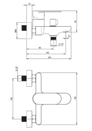 Bateria wannowa ścienna Deante Alpinia czarna ciśnieniowy przełącznik natrysku z blokadą aerator typu coin-slot