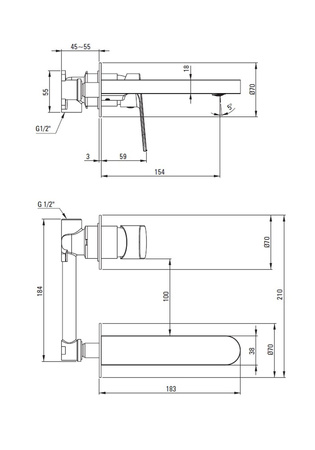 Bateria umywalkowa podtynkowa 2-otworowa Deante Alpinia czarna innowacyjna powłoka Nero aerator typu coin-slot eleganckie matowe wykończenie