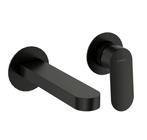 Bateria umywalkowa podtynkowa 2-otworowa Deante Alpinia czarna innowacyjna powłoka Nero aerator typu coin-slot eleganckie matowe wykończenie