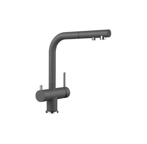 Bateria kuchenna Blanco Fontas-S II Silgranit-Look szarość skały funkcjonalna bateria z wyciąganą wylewką i podłączeniem do filtra wody