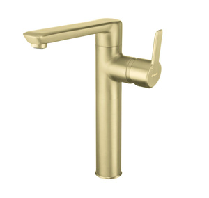 Bateria umywalkowa wysoka Deante Arnika złoto szczotkowane innowacyjna powłoka nanoszona metodą PVD