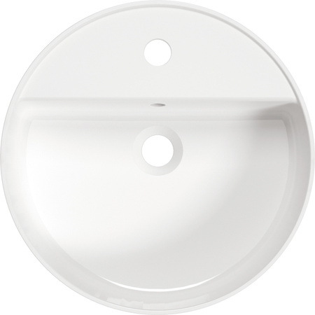 Umywalka nablatowa ceramiczna Deante Round biała okrągła umywalka z miejscem na baterię wykonana z wytrzymałej ceramiki powłoka antybakteryjna