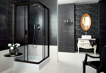 Kabina prysznicowa kwadratowa Deante Funkia 90x90 cm czarna stylowa kabina wytrzymałe szkło hartowane z powłoką hydrofobową