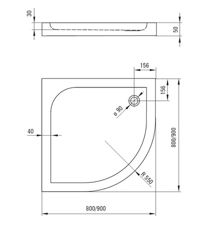 Brodzik akrylowy półokrągły Deante Cubic 90x90 cm biały wysokiej jakości brodzik łatwy do utrzymania w czystości