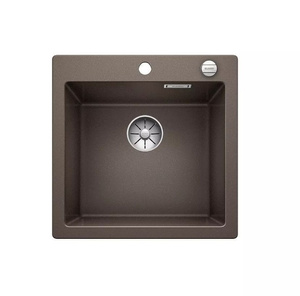 Zlewozmywak Blanco Pleon 5 Silgranit kawowy zlew wpuszczany w blat jednokomorowy z odpływem InFino korek automatyczny o ponadczasowym eleganckim kształcie