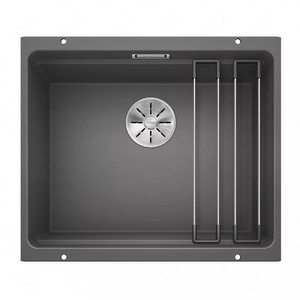 Zlewozmywak Blanco Etagon 500-U Silgranit szarość skały zlew podwieszany jednokomorowy z odpływem InFino szyny ze stali szlachetnej