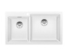 Zlewozmywak Blanco Pleon 9 Silgranit biały prawa zlew wpuszczany w blat dwukomorowy z odpływem InFino o ponadczasowym eleganckim kształcie