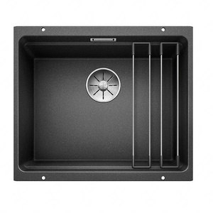 Zlewozmywak Blanco Etagon 500-U Silgranit antracyt zlew podwieszany jednokomorowy z odpływem InFino i szynami ze stali szlachetnej