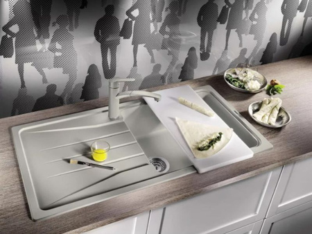 Zlewozmywak Blanco Sona XL 6 S Silgranit antracyt zlew wpuszczany w blat jednokomorowy odwracalny nowoczesna oryginalna forma