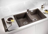 Zlewozmywak Blanco ZIA 8 S Silgranit wulkaniczny szary zlew wpuszczany w blat dwukomorowy odwracalny ponadczasowy oryginalny elegancki