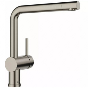 Bateria kuchenna Blanco Linus satin platinum nowoczesna bateria do zlewu minimalistyczny design duży zakres obrotu wylewki