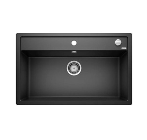 Zlewozmywak Blanco Dalago 8-F Silgranit antracyt zlew wpuszczany na równi z blatem jednokomorowy korek automatyczny prosty kształt i duża pojemność