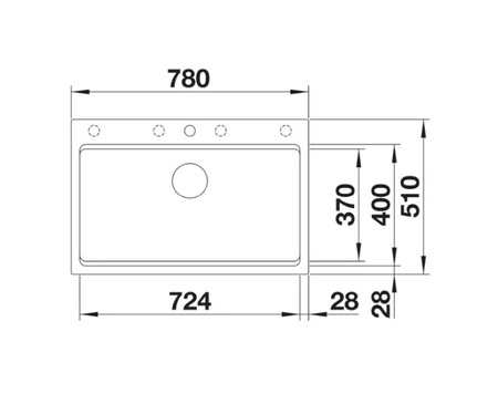 Zlewozmywak Blanco Etagon 8 Silgranit antracyt zlew wpuszczany w blat jednokomorowy z odpływem InFino szyny ze stali szlachetnej