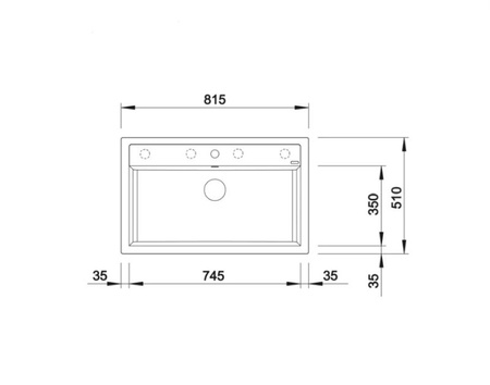 Zlewozmywak Blanco Dalago 8 Silgranit antracyt zlew wpuszczany w blat jednokomorowy korek automatyczny prosty kształt i duża pojemność