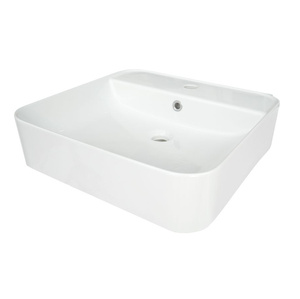 Umywalka nablatowa ceramiczna Deante Hiacynt New biała prostokątna umywalka wykonana z wytrzymałej ceramiki powłoka antybakteryjna