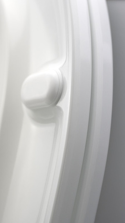 Miska WC kompakt ceramiczna Deante Jasmin biała miska bezkołnierzowa ułatwiająca utrzymanie czystości i higieny deska wolnoopadająca