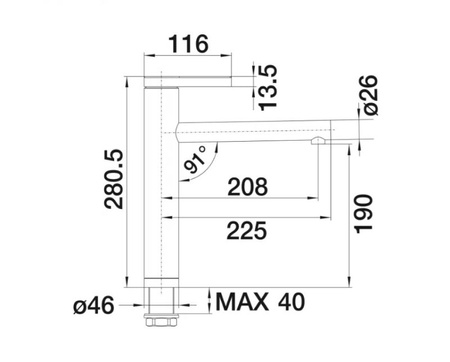 Bateria kuchenna Blanco Linee stal matowa jasno bezkompromisowo konsekwentnie