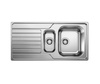 Zlewozmywak Blanco Dinas 6 S stal szczotkowana zlew 1,5-komorowy odwracalny wpuszczany w blat ponadczasowy wygląd