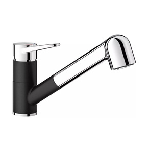 Bateria kuchenna Blanco Wega-S II czarny/chrom z wyciąganą wylewką szczególnie polecana do kompaktowych zlewozmywaków