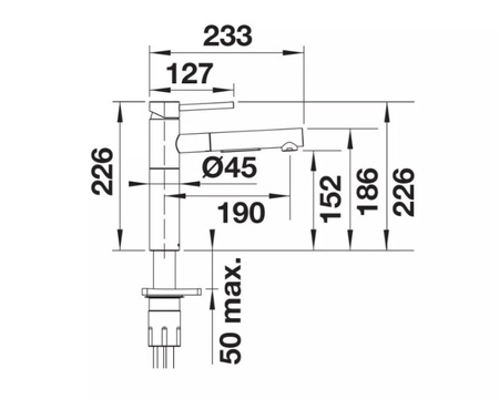 Bateria kuchenna Blanco Alta-S II czarny mat bateria z wyciąganą wylewką z dwoma rodzajami strumienia