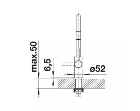 Bateria kuchenna Blanco Candor stal szczotkowana nowoczesna bateria o prostym wzornictwie pasującym do nowoczesnych kuchni