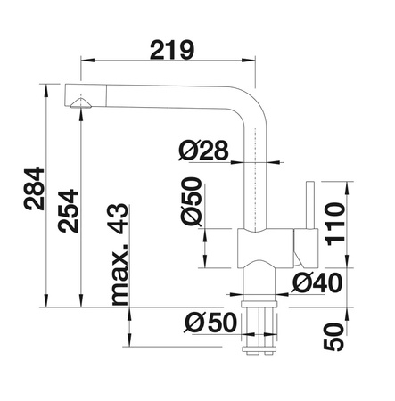 Bateria kuchenna Blanco Linus-F chromowana minimalistyczne wzornictwo elegancka bateria przystosowana do montażu przy oknie