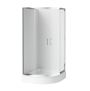 Kabina prysznicowa półokrągła Deante Funkia 90x90 cm chrom stylowa kabina wytrzymałe szkło hartowane z powłoką hydrofobową