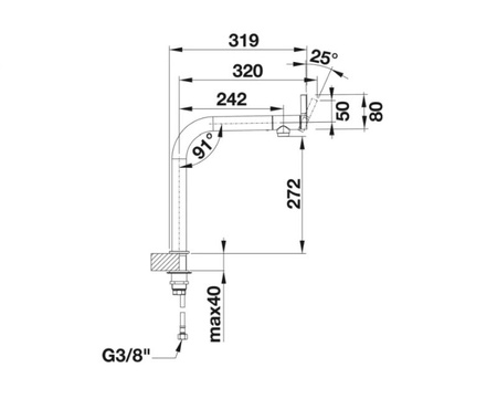 Bateria kuchenna Blanco Vonda chromowana stonowana bateria idealnie dopasowana do komór podwieszanych