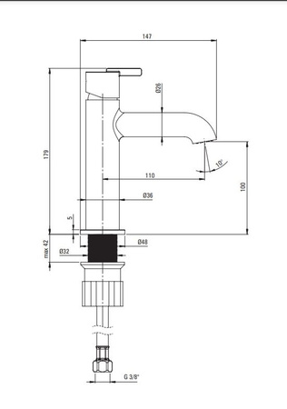 Bateria umywalkowa Deante Silia stal szczotkowana z prostokątną wylewką innowacyjna powłoka Nero ruchomy aerator typu honeycomb eleganckie matowe wykończenie