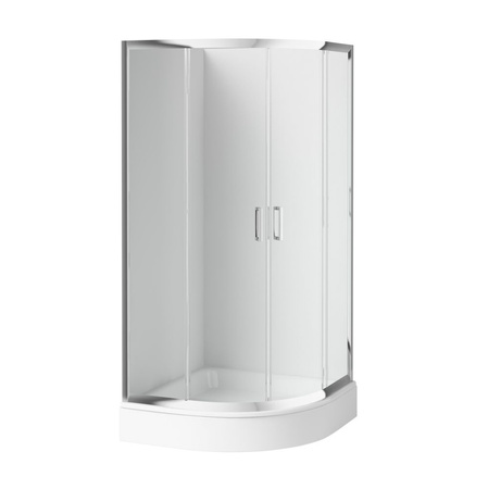 Kabina prysznicowa półokrągła Deante Funkia 90x90 cm chrom stylowa kabina wytrzymałe szkło hartowane z powłoką hydrofobową