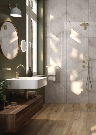 Bateria prysznicowa podtynkowa z przełącznikiem natrysku Deante Temisto mosiądz design łączący przeszłość z przyszłością