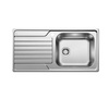 Zlewozmywak Blanco Dinas XL 6 S stal szczotkowana zlew jednokomorowy odwracalny wpuszczany w blat ponadczasowy wygląd