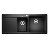 Zlewozmywak Blanco Naya 8 S Silgranit czarny zlew wpuszczany w blat dwukomorowy prawa wyważona i nowoczesna linia