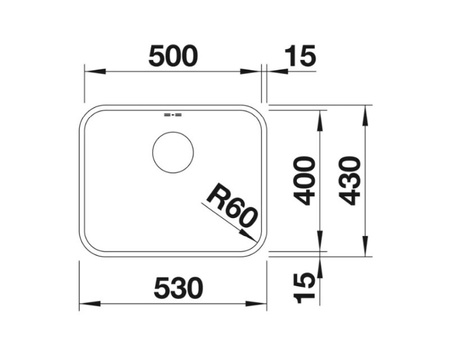 Zlewozmywak Blanco Supra 500-U stal szczotkowana zlew podwieszany jednokomorowy klasyczna linia