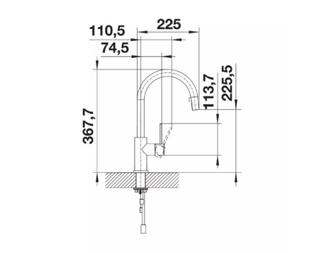Bateria kuchenna Blanco Candor-S stal szczotkowana bateria z wyciąganą wylewką proste i eleganckie wzornictwo