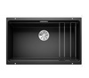 Zlewozmywak Blanco Etagon 700-U Silgranit czarny zlew podwieszany jednokomorowy z odpływem InFino szyny ze stali szlachetnej