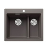 Zlewozmywak Blanco Pleon 6 Split Silgranit wulkaniczny szary lewa zlew wpuszczany w blat jednokomorowy z odpływem InFino o ponadczasowym eleganckim kształcie