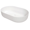 Umywalka nablatowa ceramiczna Deante Round biała owalna umywalka wykonana z wytrzymałej ceramiki powłoka antybakteryjna