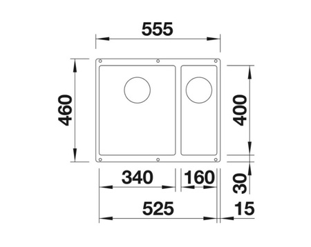 Zlewozmywak Blanco Subline 340/160-U Silgranit delikatny biały prawa zlew podwieszany 1,5-komorowy z odpływem InFino o niezwykłym designie podwieszanej komory