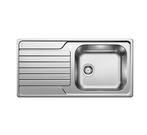 Zlewozmywak Blanco Dinas XL 6 S stal szczotkowana zlew jednokomorowy odwracalny wpuszczany w blat ponadczasowy wygląd